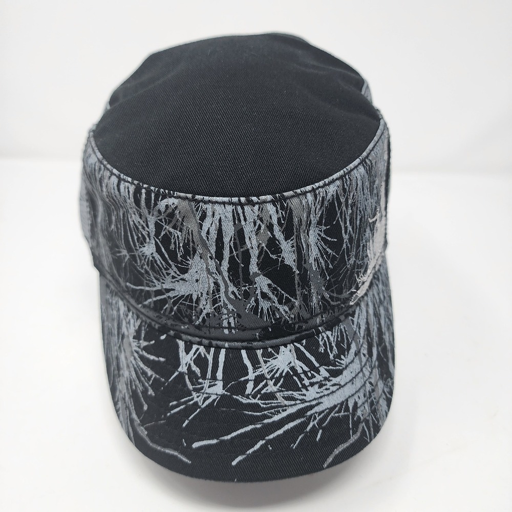 HYP Cadet Hat 57cm Splatter Graphic Print Cotton Blend Military Cap Black New
